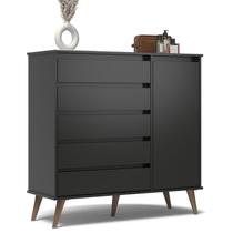 Cômoda para Quarto 5 Gavetas Nina - Preto - EJ MÓVEIS