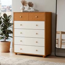 Cômoda Para Quarto 6 Gavetas 90cm Varsóvia A04 Cinamomo Off White - Lyam Decor Cômoda Para Quarto 6 Gavetas 90cm Varsóvia A04 Cinamomo Off White - Lyam Decor