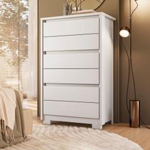 Cômoda para Quarto 6 Gavetas Imperium Branco