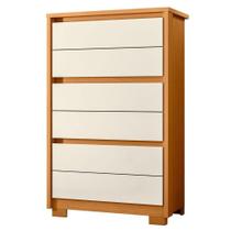 Cômoda Para Quarto 6 Gavetas Mdp Duo Cinamomo/off White