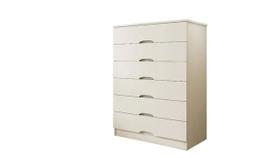 Cômoda Para Quarto 6 Gavetas Sevilha Made Marcs - Off White