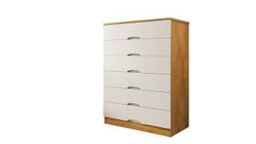 Cômoda Para Quarto 6 Gavetas Sevilha Made Marcs - Peroba Off Cômoda Para Quarto 6 Gavetas Sevilha Made Marcs - Peroba Off