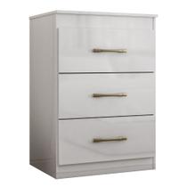 Cômoda Para Quarto 61cm Com 3 Gavetas Nida Branco Z17 - Mpozenato