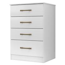 Cômoda Para Quarto 61cm Com 4 Gavetas Miriad Branco Z17 - Mpozenato
