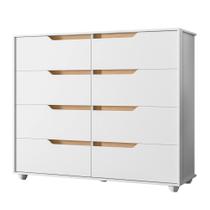 Cômoda Para Quarto 8 Gavetas 136cm Doble Flex Branco/Freijó - Albatroz Cômoda Para Quarto 8 Gavetas 136cm Doble Flex Branco/Freijó - Albatroz