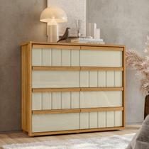 Cômoda para Quarto 8 Gavetas 136cm Ripado 100 MDF Tarsila Madetec Cômoda para Quarto 8 Gavetas 136cm Ripado 100 MDF Tarsila Madetec