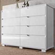 Cômoda para Quarto 8 Gavetas 147cm Georgia Branco
