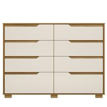 Cômoda Para Quarto 8 Gavetas 147cm Parma M07 Freijó/Off White - Mpozenato