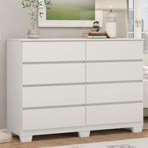 Cômoda para Quarto 8 Gavetas com Pé Sintra Branco Cômoda para Quarto 8 Gavetas com Pé Sintra Branco