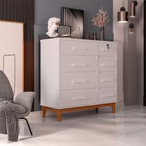 Cômoda para Quarto 8 Gavetas Detroit Branco