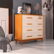 Cômoda para Quarto 8 Gavetas Detroit Nature/ Off White Cômoda para Quarto 8 Gavetas Detroit Nature/ Off White
