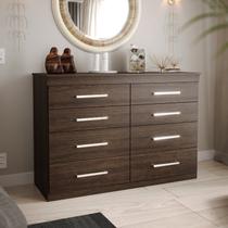 Cômoda para Quarto 8 Gavetas Gênova Plus Marrom/Capuccino Wood