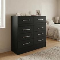 Cômoda para Quarto 8 Gavetas Imperatriz Preto Cômoda para Quarto 8 Gavetas Imperatriz Preto