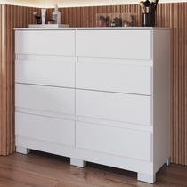 Cômoda para Quarto 8 Gavetas Lara Branco Cômoda para Quarto 8 Gavetas Lara Branco