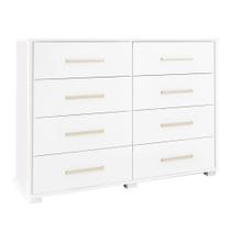 Cômoda Para Quarto 8 Gavetas Lis F08 Branco - Mpozenato