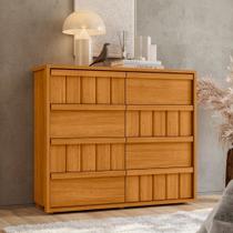 Cômoda para Quarto 8 Gavetas Ripado 100% MDF Tarsila