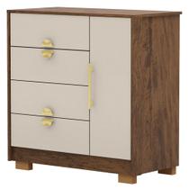 Cômoda Para Quarto 93cm Com 1 Porta Ilha Bela Imbuia/Fendi - Vila Rica Cômoda Para Quarto 93cm Com 1 Porta Ilha Bela Imbuia/Fendi - Vila Rica