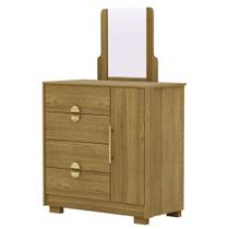 Cômoda Para Quarto 93cm Com Espelho Ilha Bela Nature - Vila Rica Cômoda Para Quarto 93cm Com Espelho Ilha Bela Nature - Vila Rica
