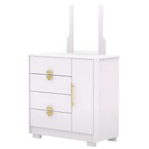 Cômoda Para Quarto 93cm Com Espelho Nara Flex Branco V02 - Mpozenato