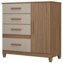 Cômoda Para Quarto 98cm Com 4 Gavetas Baco Carvalho/Fendi Z17 - Mpozenato Cômoda Para Quarto 98cm Com 4 Gavetas Baco Carvalho/Fendi Z17 - Mpozenato