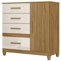 Cômoda Para Quarto 98cm Com 4 Gavetas Baco Freijo/Off Z17 - Mpozenato