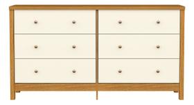 Cômoda para Quarto Adulto 6 Gavetas 100 MDF Amplo Espaço Corrediça Telescópica Branco com Madeira Design Moderno Cômoda Grande Cômoda para Quarto Adulto 6 Gavetas 100 MDF Amplo Espaço Corrediça Telescópica Branco com Madeira Design Moderno Cômoda Grande