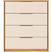 Cômoda para Quarto Alina 4 Gavetas MDF/MDP Puxadores Metal Cinamomo-off White