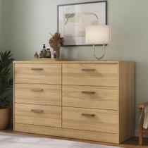 Cômoda para Quarto Casal 140cm x 86cm com 6 Gavetas 100% MDF