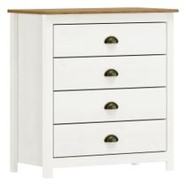 Cômoda Para Quarto Closet 4 Gavetas Madeira Maciça Mazzaro F06 Branco Freijó - Lyam Decor