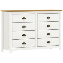 Cômoda Para Quarto Closet 8 Gavetas Madeira Maciça Mazzaro F06 Branco Freijó - Lyam Decor