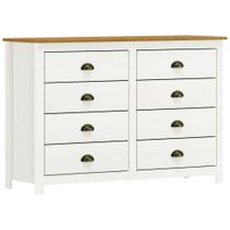 Cômoda Para Quarto Closet 8 Gavetas Madeira Maciça Mazzaro F06 Branco Freijó - Lyam Decor