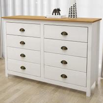 Cômoda Para Quarto Closet 8 Gavetas Madeira Maciça Mazzaro F06 Branco Freijó - Lyam Decor Cômoda Para Quarto Closet 8 Gavetas Madeira Maciça Mazzaro F06 Branco Freijó - Lyam Decor
