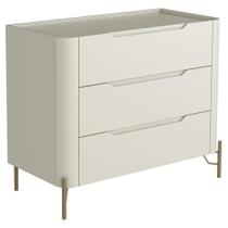 Cômoda Para Quarto Closet Orgânica 3 Gavetas Pés Industrial Dourado Bliss I03 Luna - Lyam Decor