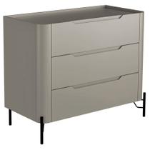 Cômoda Para Quarto Closet Orgânica 3 Gavetas Pés Industrial Preto Bliss I03 Grigio - Lyam Decor