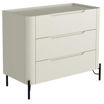 Cômoda Para Quarto Closet Orgânica 3 Gavetas Pés Industrial Preto Bliss I03 Luna - Lyam Decor