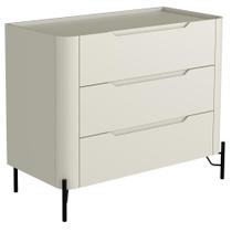 Cômoda Para Quarto Closet Orgânica 3 Gavetas Pés Industrial Preto Bliss I03 Luna - Lyam Decor