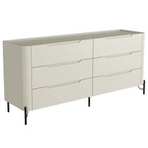 Cômoda Para Quarto Closet Orgânica 6 Gavetas Pés Industrial Preto Bliss I03 Luna - Lyam Decor