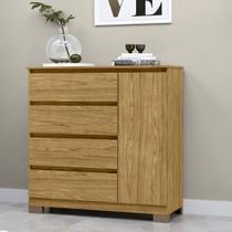 Cômoda para Quarto com 4 Gavetas e Armário - Vega