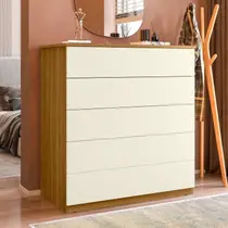 Cômoda para Quarto com 5 Gavetas 86,8cm X 91,5cm Compacta Cômoda para Quarto com 5 Gavetas 86,8cm X 91,5cm Compacta