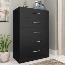 Cômoda para Quarto com 5 Gavetas Aruba Preto