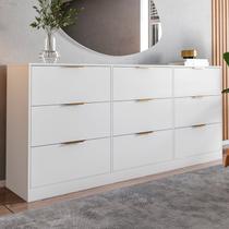 Cômoda para Quarto com 9 Gavetas 200x90cm Sun Yescasa Branco