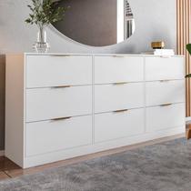 Cômoda para Quarto com 9 Gavetas 200x90cm Sun Yescasa Branco Cômoda para Quarto com 9 Gavetas 200x90cm Sun Yescasa Branco