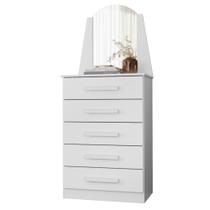 Cômoda Para Quarto Com Penteadeira Laris A02 Branco - Mpozenato
