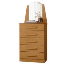 Cômoda Para Quarto Com Penteadeira Laris A02 Cinamomo - Mpozenato