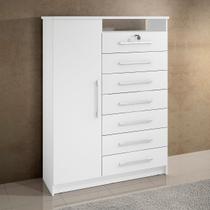 Cômoda Para Quarto Com Sapateira e 7 Gavetas Branco