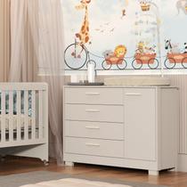 Cômoda para Quarto de Bebê 1 Porta e 4 Gavetas Zaki Bege/Areia Fosco Cômoda para Quarto de Bebê 1 Porta e 4 Gavetas Zaki Bege/Areia Fosco