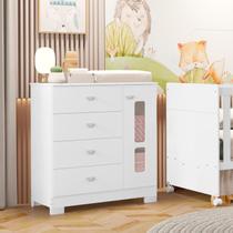 Cômoda para Quarto de Bebê em Mdf Katatau Branco Fosco Cômoda para Quarto de Bebê em Mdf Katatau Branco Fosco
