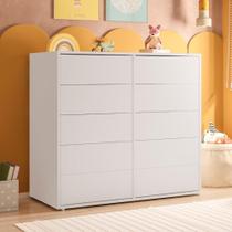 Cômoda para Quarto Infantil 10 Gavetas Melinda Branco Cômoda para Quarto Infantil 10 Gavetas Melinda Branco