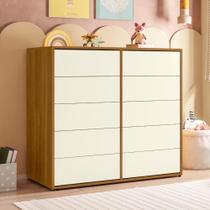 Cômoda para Quarto Infantil 10 Gavetas Melinda Freijó / Off White