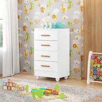 Cômoda para Quarto Infantil 4 Gavetas com Pés Lite